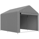 Outsunny 2x2.4 m Cort pentru Depozitare &icirc;n Grădină, Cort Garaj cu Acoperire Impermeabilă, Ușă Rulabilă cu Fermoar, pentru Biciclete și Unelte, Metal Z