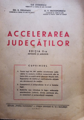 Ilie Stoenescu - Accelerarea judecatilor, editia a II-a (1947) foto