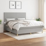 VidaXL Pat continental, gri deschis, 180x200 cm, material textil 3142193