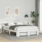 vidaXL Cadru de pat cu headboard Alb 150 x 200 cm Lemn masiv de pin 872480