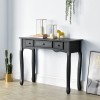 Masa Consola Stil Vintage Barok cu 3 Sertare, MDF Negru, Dimensiuni 78x100x35 cm, [en.casa]