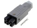 Conector dreptunghiular 5 pini argintat IP54 10A mamă
