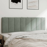 VidaXL Pernă tăblie de pat, gri deschis, 160 cm, catifea
