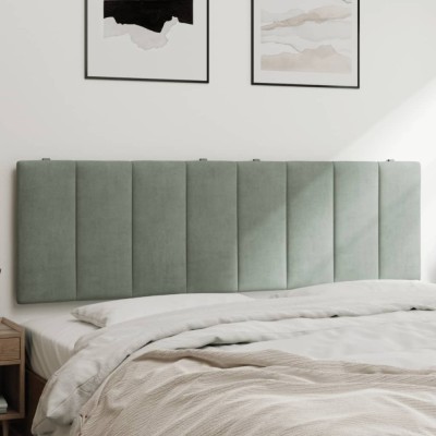 vidaXL Pernă tăblie de pat, Hanko, gri deschis, 160 cm, catifea 374675 foto
