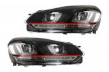 RHD Faruri LED VW Golf 6 VI (2008-2013) Golf 7 U Design Rosu GTI Semnal Dinamic Performance AutoTuning, KITT