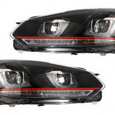 RHD Faruri LED VW Golf 6 VI (2008-2013) Golf 7 U Design Rosu GTI Semnal Dinamic Performance AutoTuning