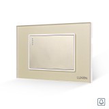 Intrerupator sonerie mecanic Luxion 3M, auriu, cu rama din sticla
