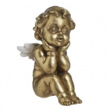 Decoratiune Baby Angel aurie din rasina 13 cm, Inart