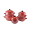 Set de gatit emailat 10buc rosu Handy KitchenServ