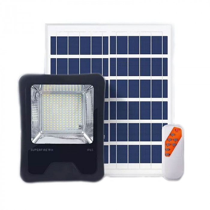 Proiector LED Superfire FF1-C, panou solar, senzor lumina, 86W, 880 lm, 15000 mAh, telecomanda