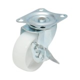 Roata pivotanta cu frana 65x23 mm din polipropilena, placa otel, 35 kg