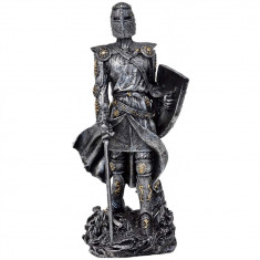 Statueta Cavaler Medieval cu Scut si Sabie 31 cm