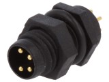Conector M8 tată 4 pini montare panou 3A IP67 30V