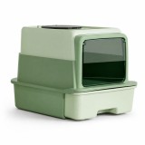 Litieră Acoperită pentru Pisici cu Tavă și Ușă, Verde
