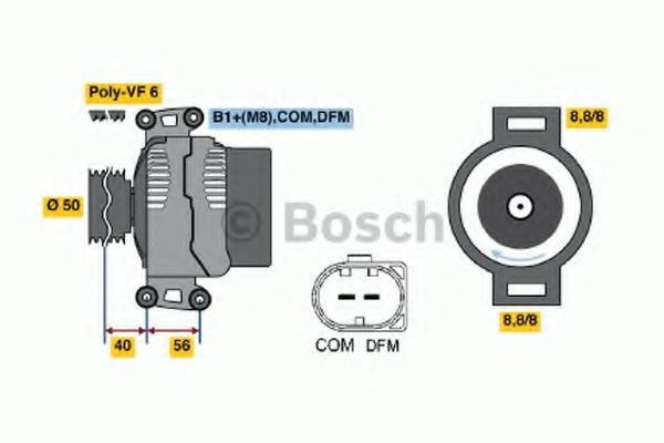 Generator / Alternator MERCEDES VITO bus (W639) (2003 - 2016) BOSCH 0 986 047 490