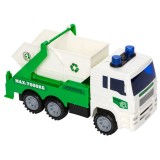 Camion de reciclare, cu lumini si sunet, Alb, 27x9x12.5 cm, ATU-089473, Plastic, Oem