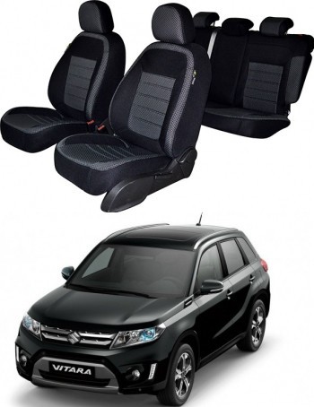 Set huse SCAUN SUZUKI VITARA (2015 - 2022) bancheta fractionata CU TETIERE SPATE IN FORMA DE L