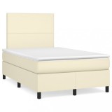 Cumpara ieftin Pat box spring cu saltea, crem, 120x200 cm, piele ecologica