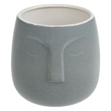 Masca Ghiveci Flori, Ceramica, Gri, 14.8x14cm, Oem