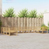 vidaXL Set de canapele de exterior 10 pcs Alb Lemn Solid de Acacia 3387088