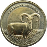 Turcia 1 Lira 2015 - (Anatolian Mouflon) 26.15 mm, KM-1362 UNC !!!, Asia