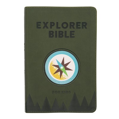 CSB Explorer Bible for Kids, Olive Compass Leathertouch foto
