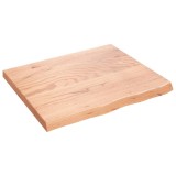 Cumpara ieftin Blat de baie, maro deschis, 60x50x(2-4) cm, lemn masiv tratat