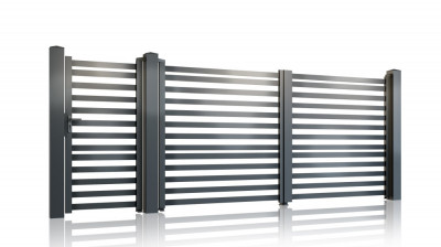 Set porti metalice din aluminiu 900x1800m, 3000x1800mm, prefabricate, gri antracit, model Star foto