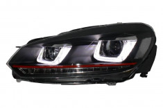Set 2 faruri LED RHD compatibil cu VW Golf 6 VI (2008-up) Golf 7 U Design With Red Strip GTI semnal LED dinamic foto