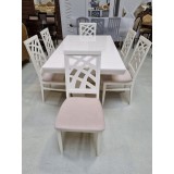 SET MARCO 61 MASA CREM 160/200 CM + 6 SCAUNE