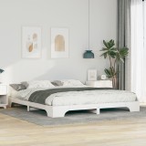 VidaXL Cadru de pat de podea Alb 180 x 210 cm Lemn masiv de pin