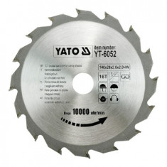 Disc fierastrau wolfram pentru lemn 140 mm x 16T YATO