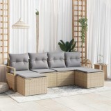 Cumpara ieftin Set de canapele pentru grădină 6 pcs Bej Rattan poli