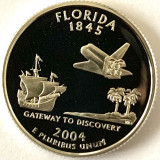 AMERICA QUARTER DOLLAR 2004 LITERA S.PROOF,AG 900,Poarta catre Discovery-FLORIDA, America de Nord, Argint