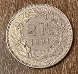 C50 - Moneda foarte veche - Elvetia - 2 franci - 1991