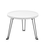 Masuta cafea Amy, rotunda, alb + negru, 50 x 50 x 38 cm, 1C