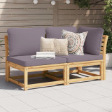 Gossi set mobilier de gradina cu perne, 2 piese, lemn masiv de acacia