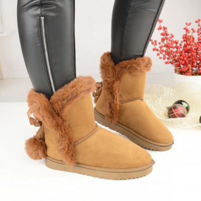 Cizme Tip Ugg De Dama 2341 Camel foto