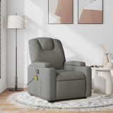 vidaXL Fotoliu de masaj rabatabil, gri &icirc;nchis, material textil