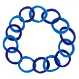Set Elastice de Păr, Frotte, 14 Bucăți, Culori Albastru și Bleu, Oem