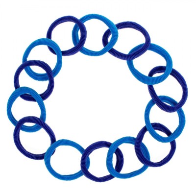 Set Elastice de Păr, Frotte, 14 Bucăți, Culori Albastru și Bleu foto