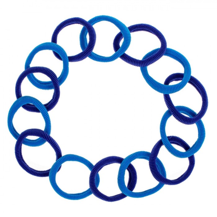 Set Elastice de Păr, Frotte, 14 Bucăți, Culori Albastru și Bleu