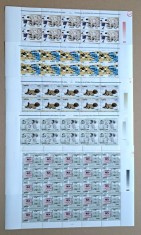 TIMBRE ROM&Acirc;NIA LP1624/2003 Centenar F.I.F.A.-2004 Set 5 coli 25 de timbre MNH