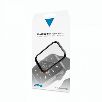 Folie/Geam de protectie Vetter pentru Apple Watch generatia 4,5 si 6 Flexi Glass Pro, 44mm, 2 Pcs Set foto