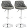 Set 2 scaune de bucatarie/bar, Marion, rotative, piele PU, gri si argintiu, 51.5x48x83-104 cm, ART