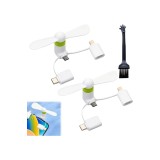 Mini ventilator pentru telefon mobil, 2 bucăți, ventilator portabil mini USB pentru telefon mobil, 3 &icirc;n 1, răcire portabilă