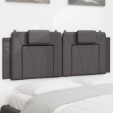 vidaXL Pernă pentru tăblie pat, gri, 140 cm, piele artificială