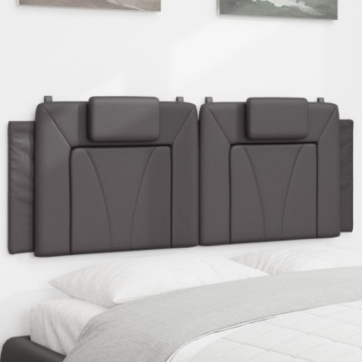 vidaXL Pernă pentru tăblie pat, gri, 140 cm, piele artificială foto