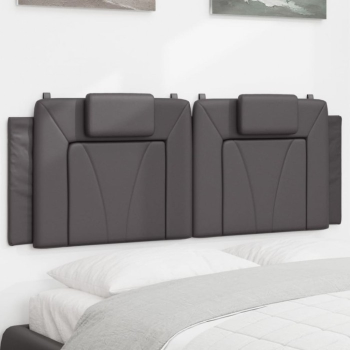 vidaXL Pernă pentru tăblie pat, gri, 140 cm, piele artificială