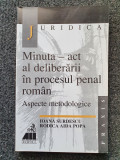 MINUTA - ACT AL DELIBERARII IN PROCESUL PENAL ROMAN - Surdescu, Popa